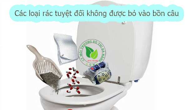 các loại rác không nên bỏ vào bồn cầu